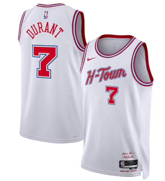 Men's Houston Rockets #7 Kevin Durant White 2025/26 City Edition Stitched Jersey